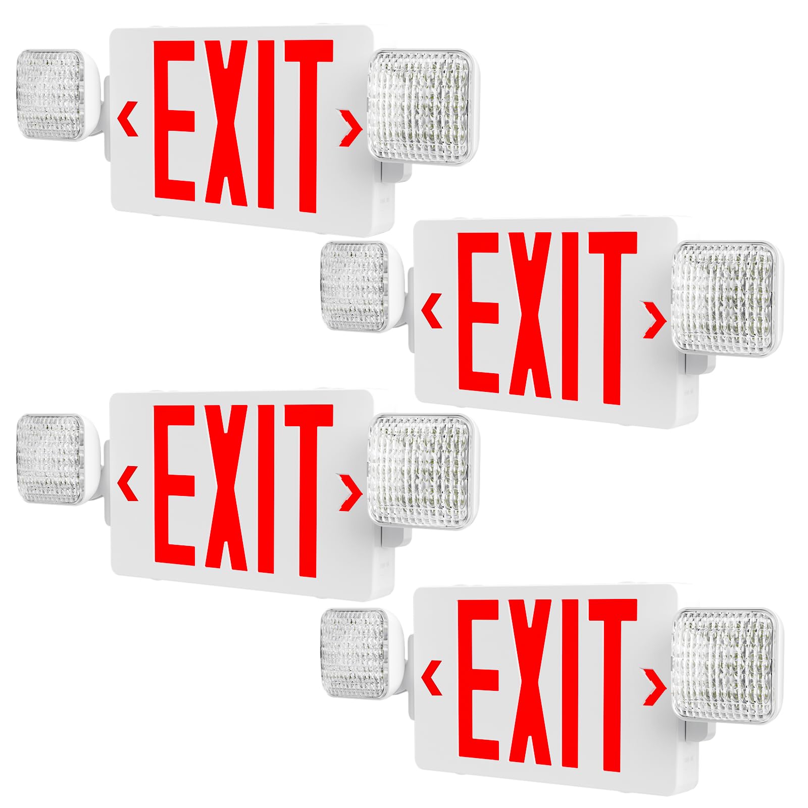 Amico dual-sided exit sign front view with bright LED visibility.
