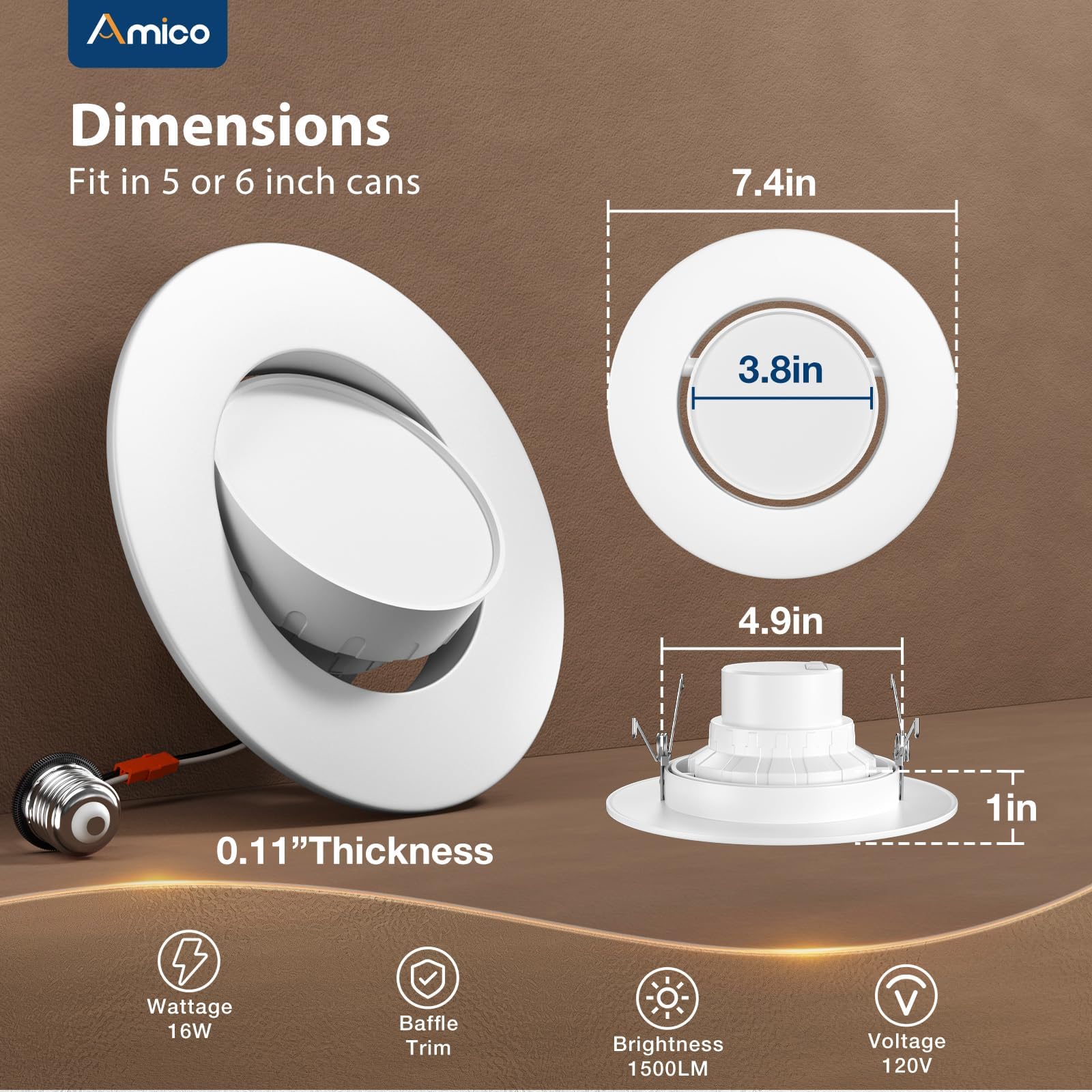 Amico six-pack retrofit kit, energy-saving LED lighting solution.