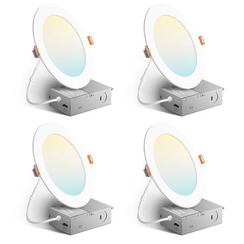 Amico four-pack 6-inch lights with a 5CCT switch for versatile room lighting