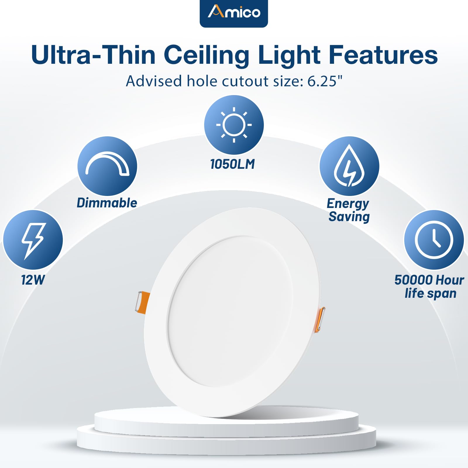 Amico 1050 lumens brightness packs ample light with 12W power