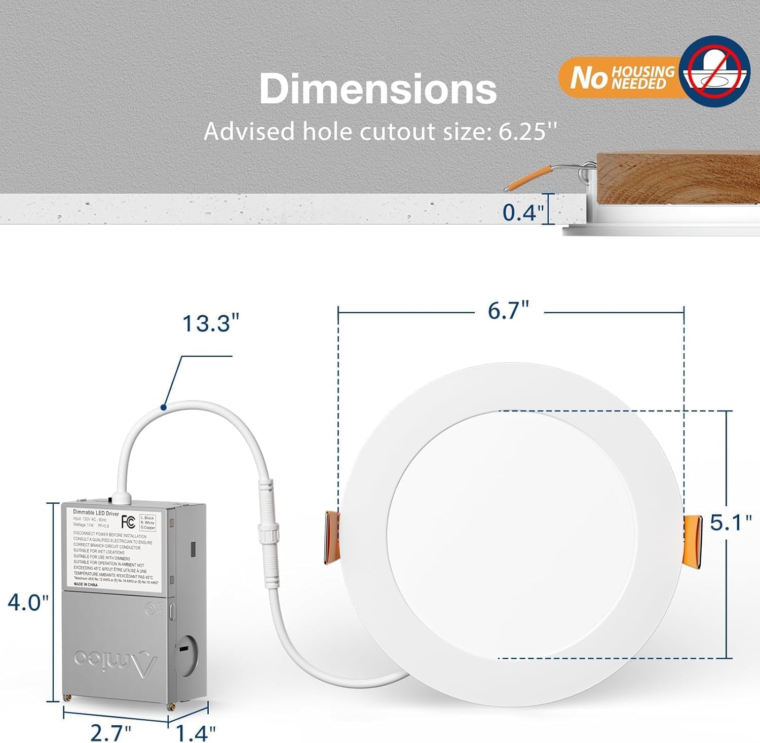Amico IC-rated downlight safe around insulation.