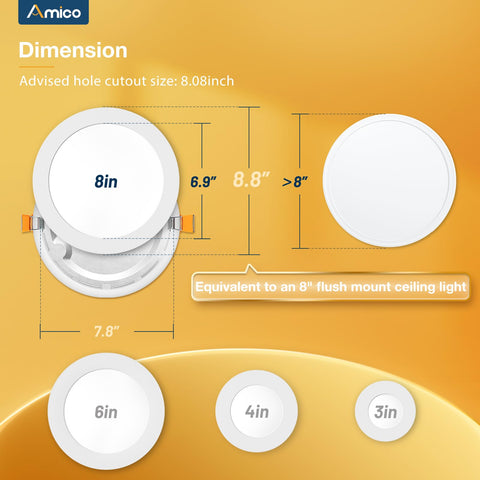 Amico IC-rated ETL FCC-certified recessed lighting for safe insulation contact