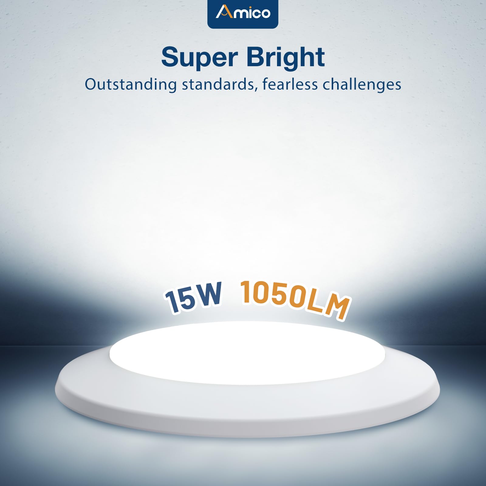 Amico LED disk light color temperature range enables adaptable ambiance across spaces.