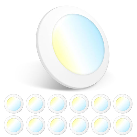 Amico LED disk light front view shows a slim, modern ceiling solution.