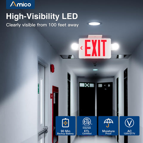 Amico emergency LED heads adjustable for flexible lighting.