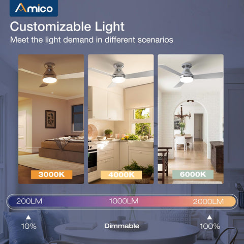 Amico LED light with 3 CCT options for mood lighting