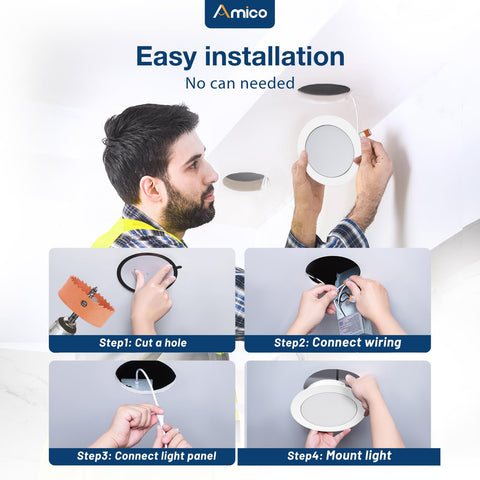 Amico durable metal construction provides reliable heat dissipation.