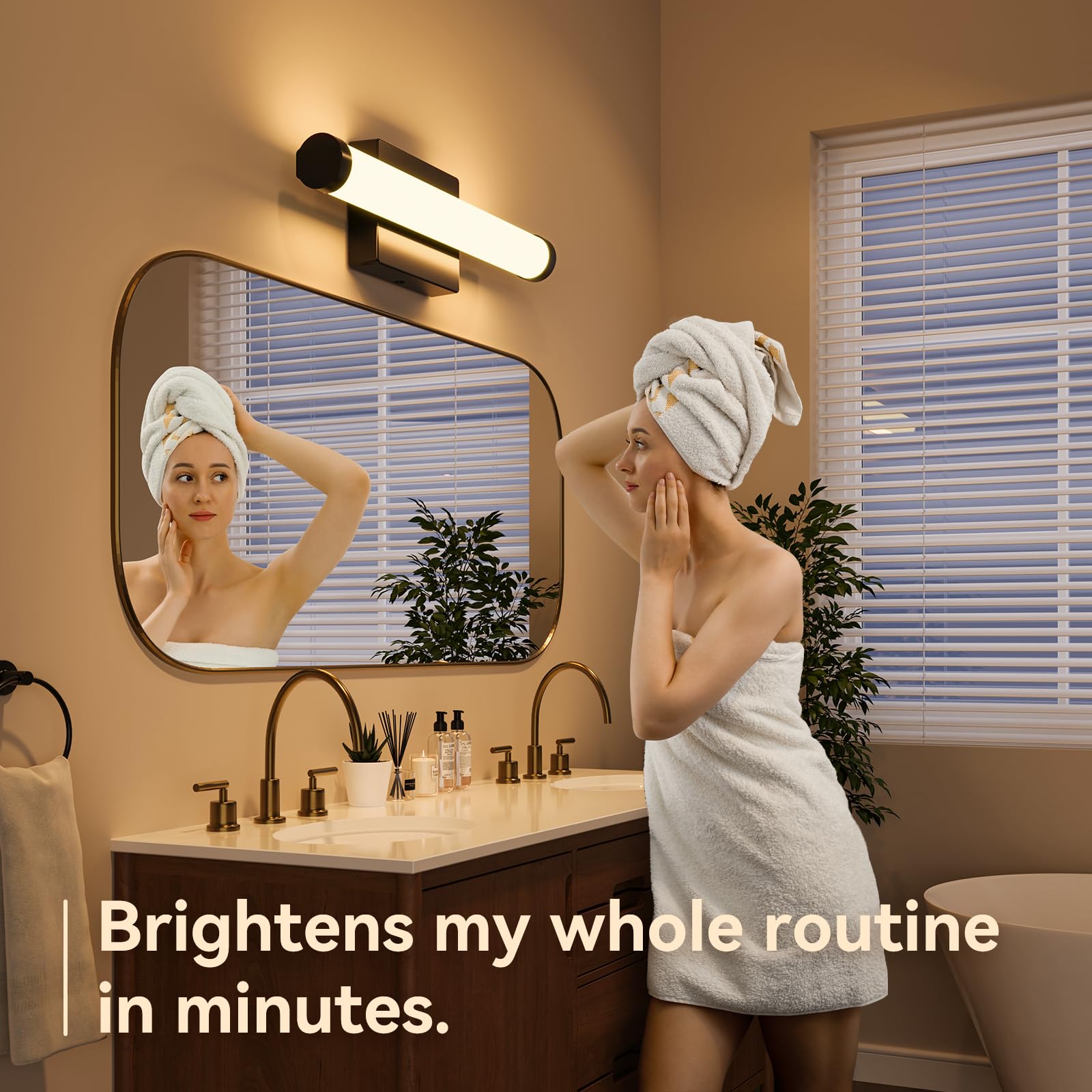 Amico vanity light 16-inch packaged kit for quick DIY install.