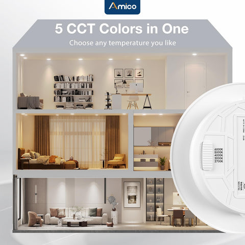 Amico 1050 lumen, 12W LED provides bright, energy-efficient illumination.
