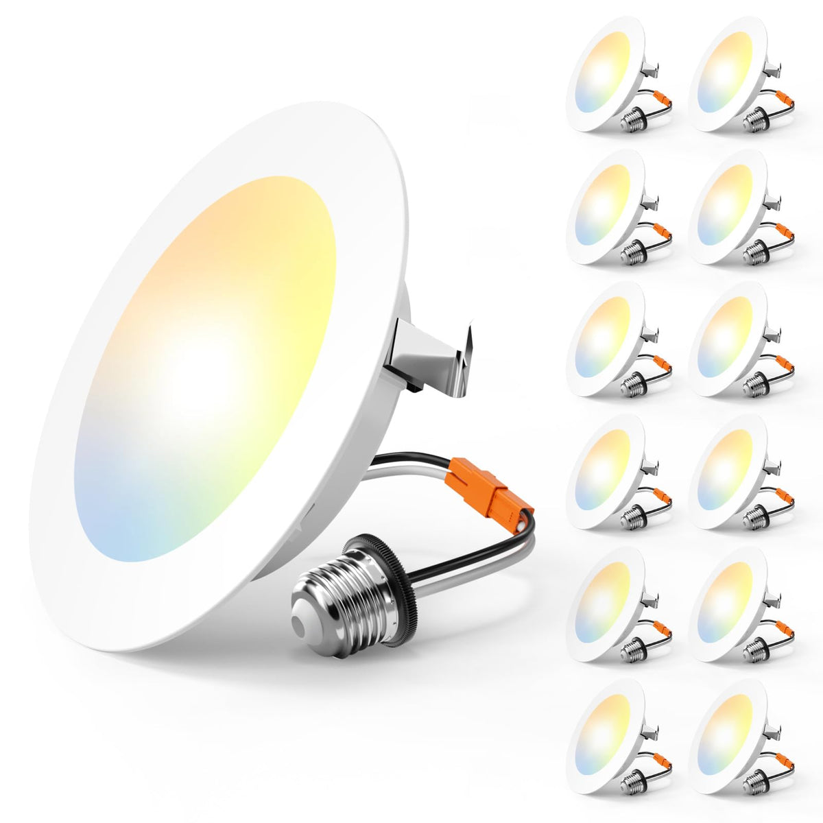 Amico 4-inch recessed lighting pack, 12-pack ready for easy ceiling installation.
