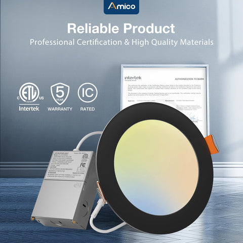 Amico slim recessed light designed for tight ceilings with 2-inch space.