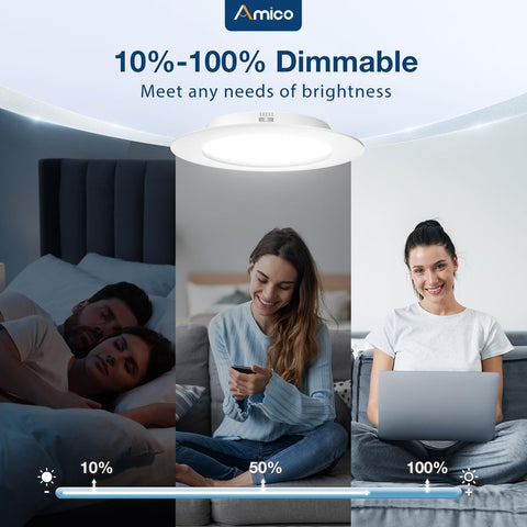 Amico dimming range 10-100 percent in action for mood control