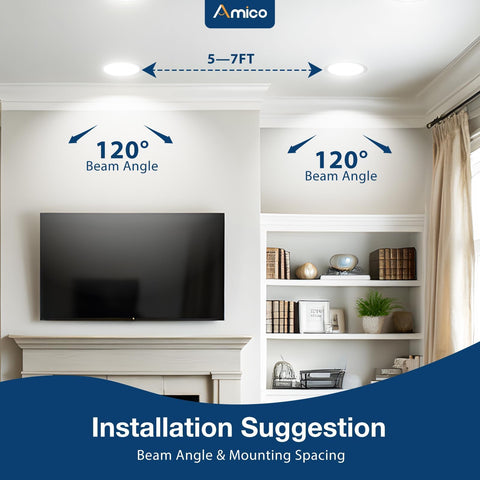 Amico trim kit for a seamless, flush ceiling look.