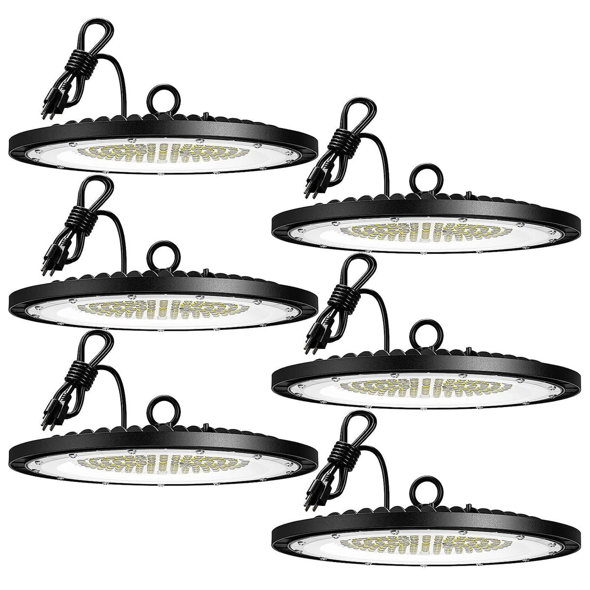 Amico UFO LED high bay light 150W front view for compact warehouse illumination.