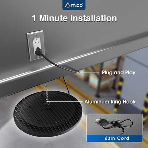 Amico UFO LED high bay light 150W IP65 dustproof performance in harsh environments.