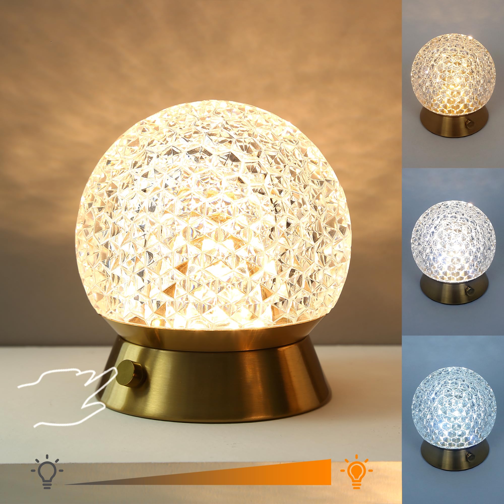 Amingulry cordless table lamp bedside glow, cozy nighttime routine.