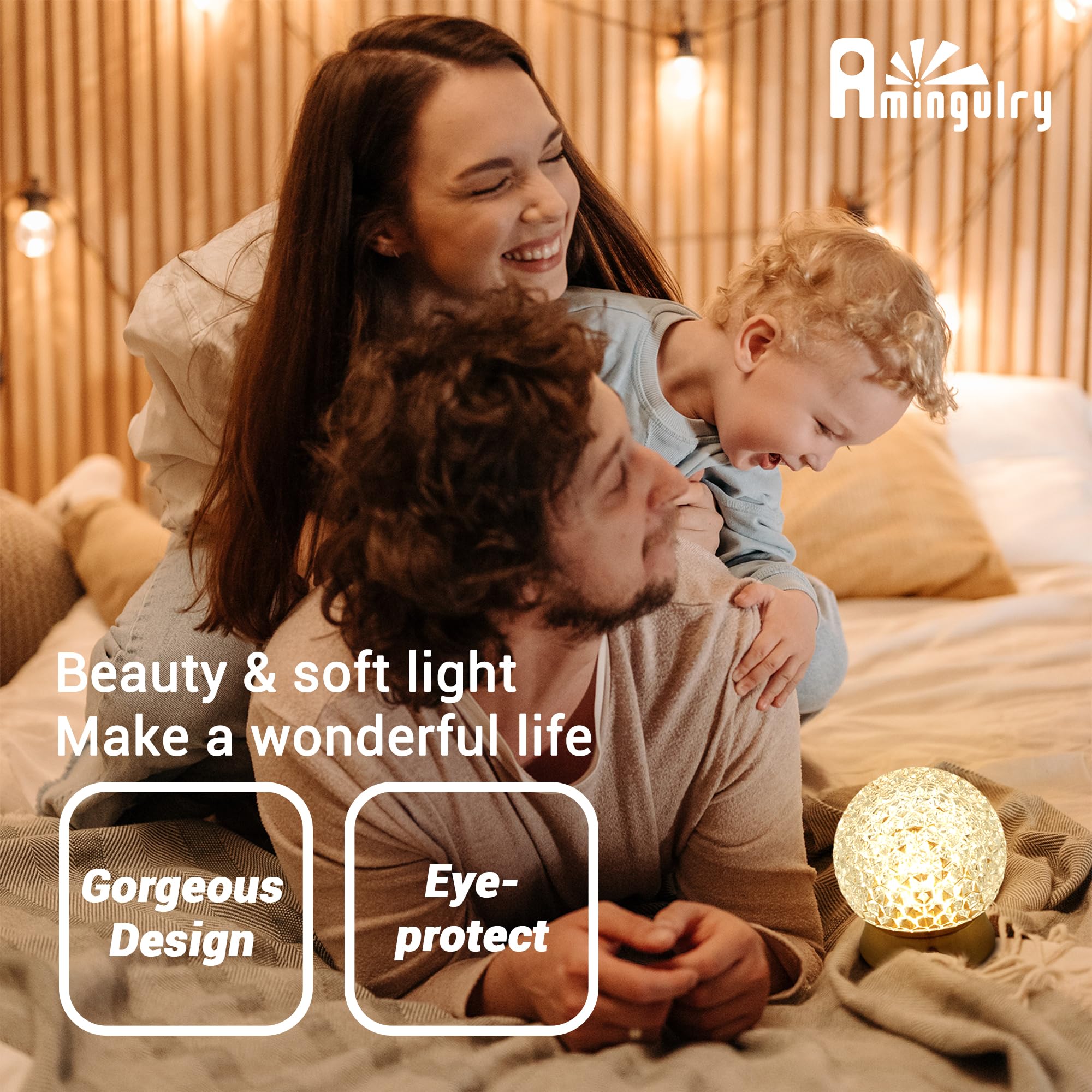 Amingulry cordless table lamp natural light for focused reading.