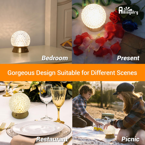Amingulry cordless table lamp warm light, ideal for relaxing evenings.