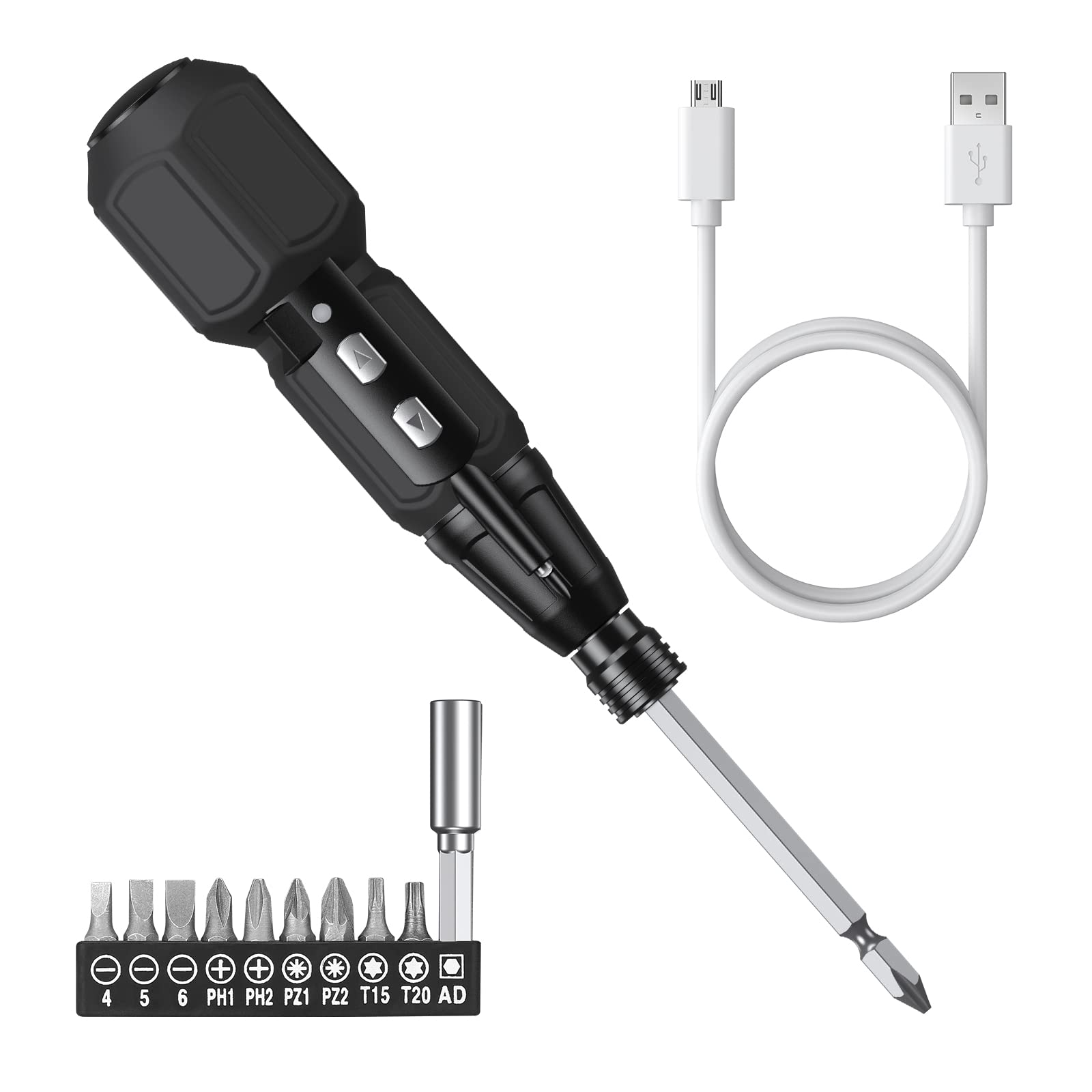 AMIR electric screwdriver with cordless LED light for precise screwdriving in tight spaces