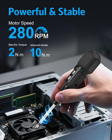 AMIR cordless screwdriver charging via USB for quick power on the go
