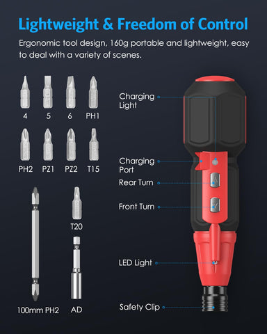 AMIR USB rechargeable screwdriver for convenient charging
