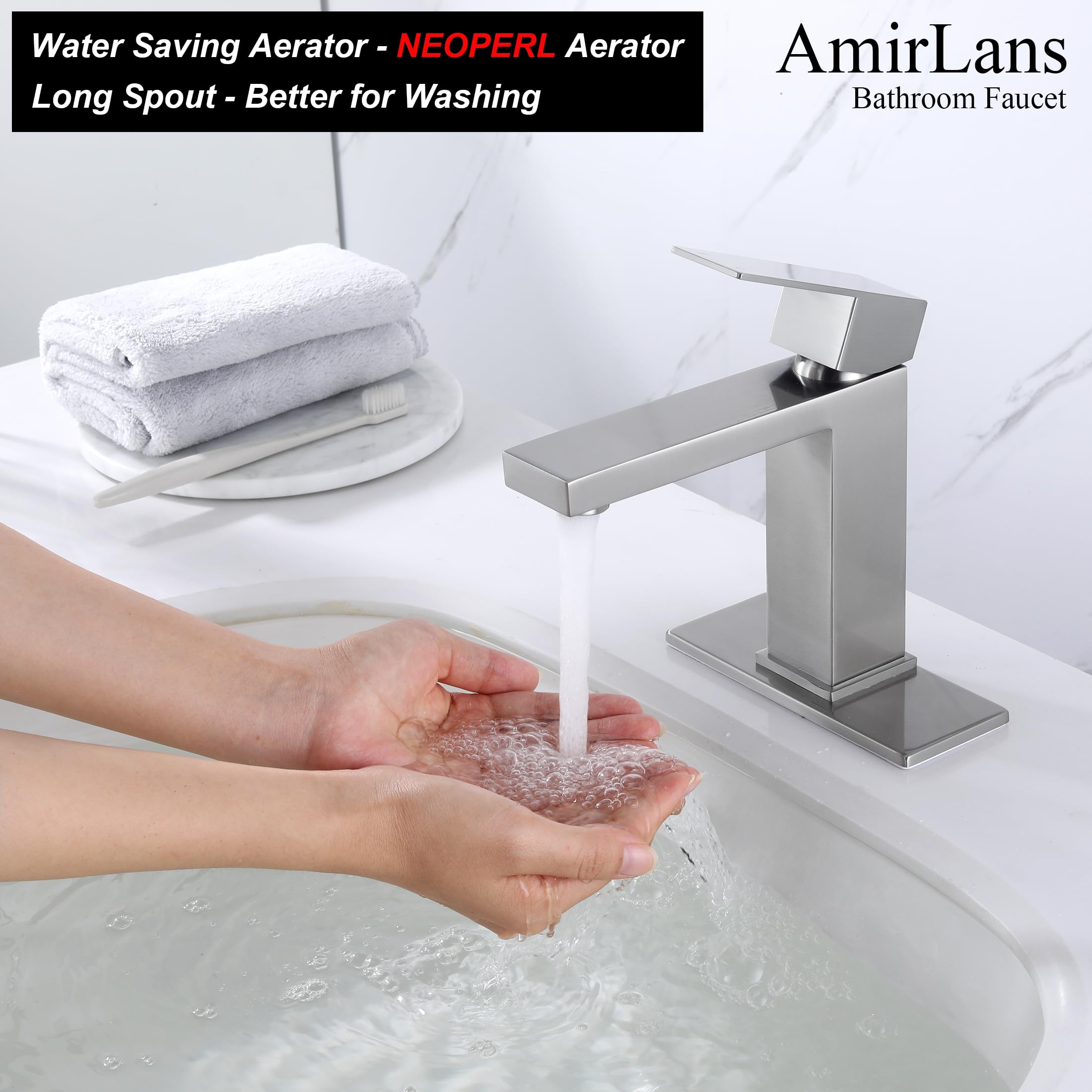 AmirLans faucet height of 6.7 inches for versatile spaces