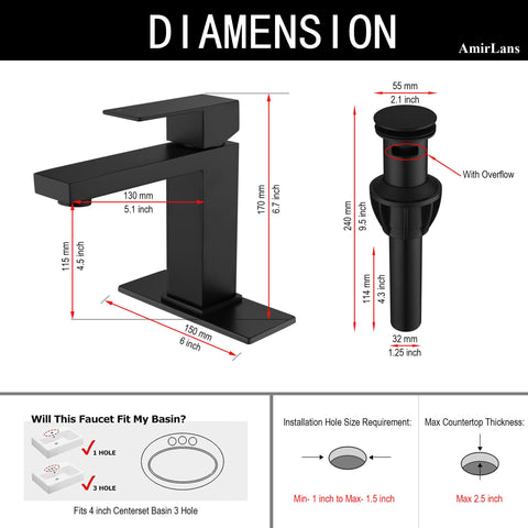 AmirLans AML-1141-BK long reach spout highlighting ergonomic use.