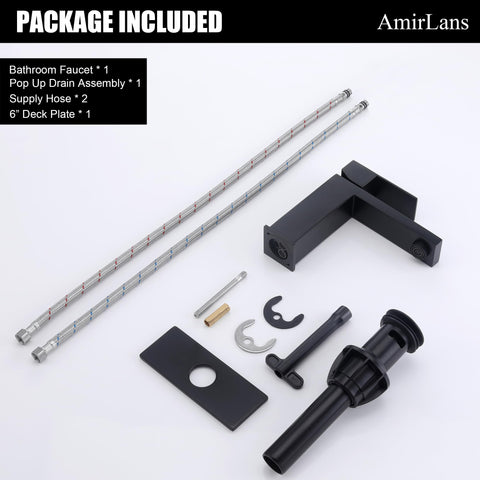AmirLans AML-1141-BK includes deck plate and mounting hardware for quick install.