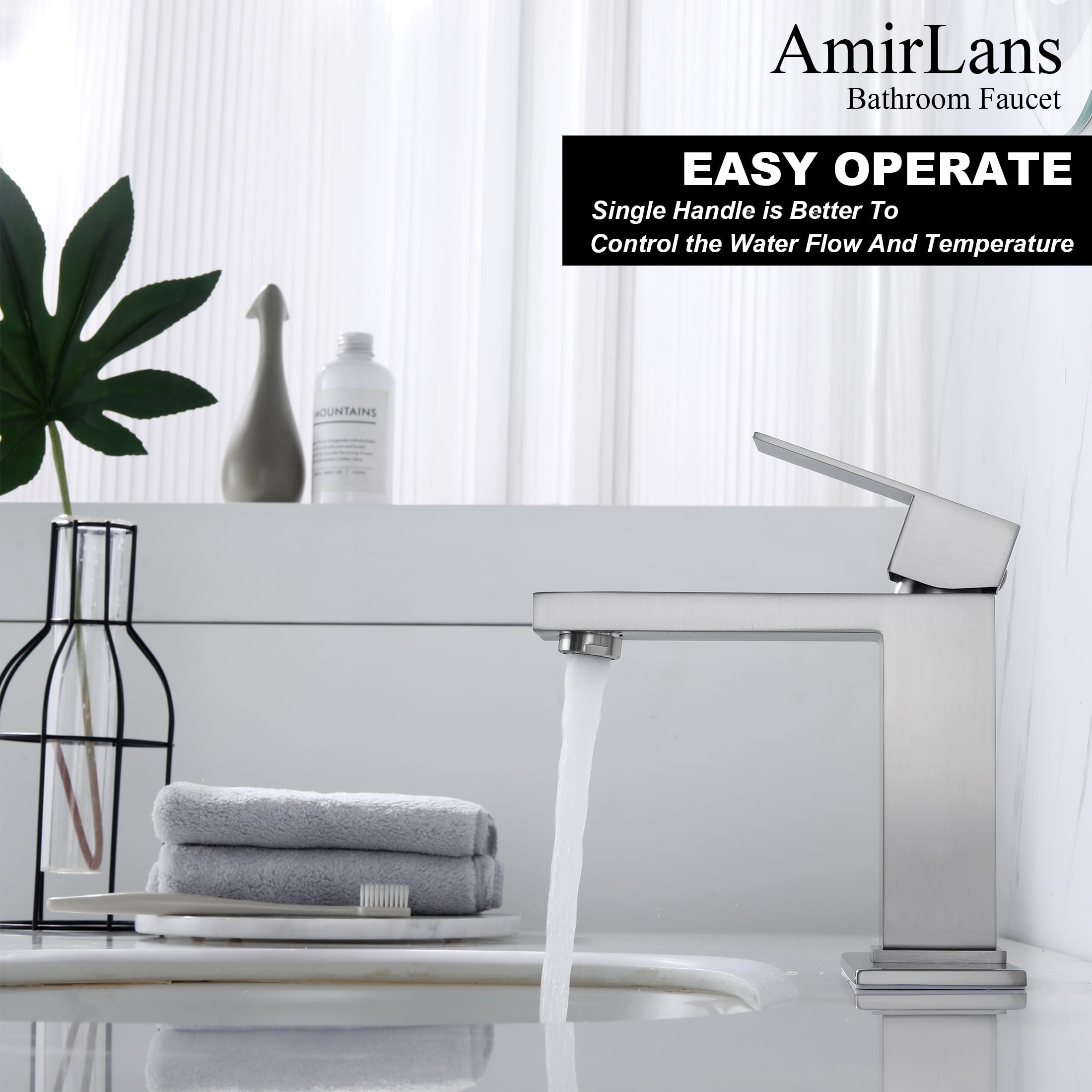 AmirLans faucet with 5.1 inch spout reach for comfortable use