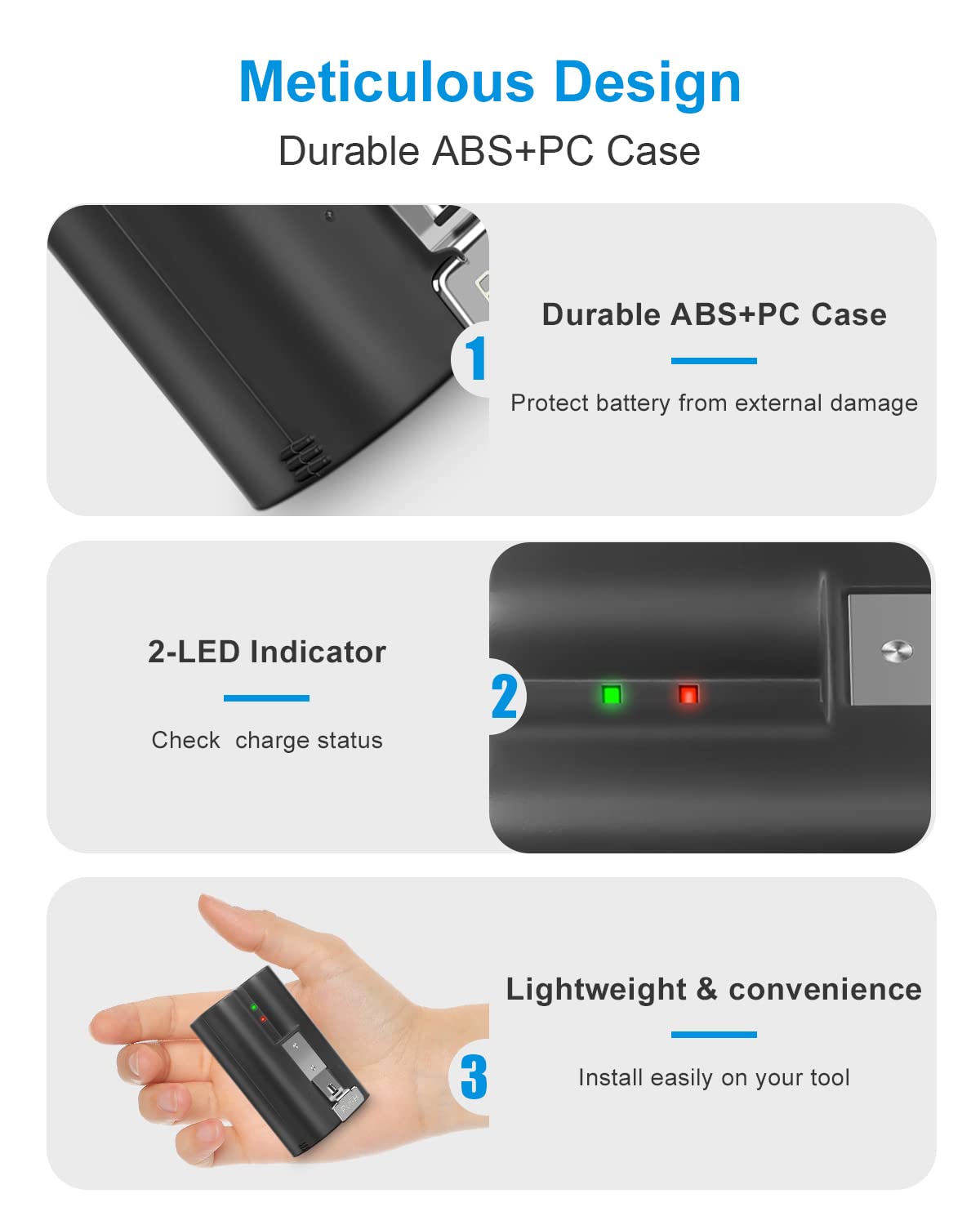 Amityke Ring battery 2-pack capacity and dimensions for planning