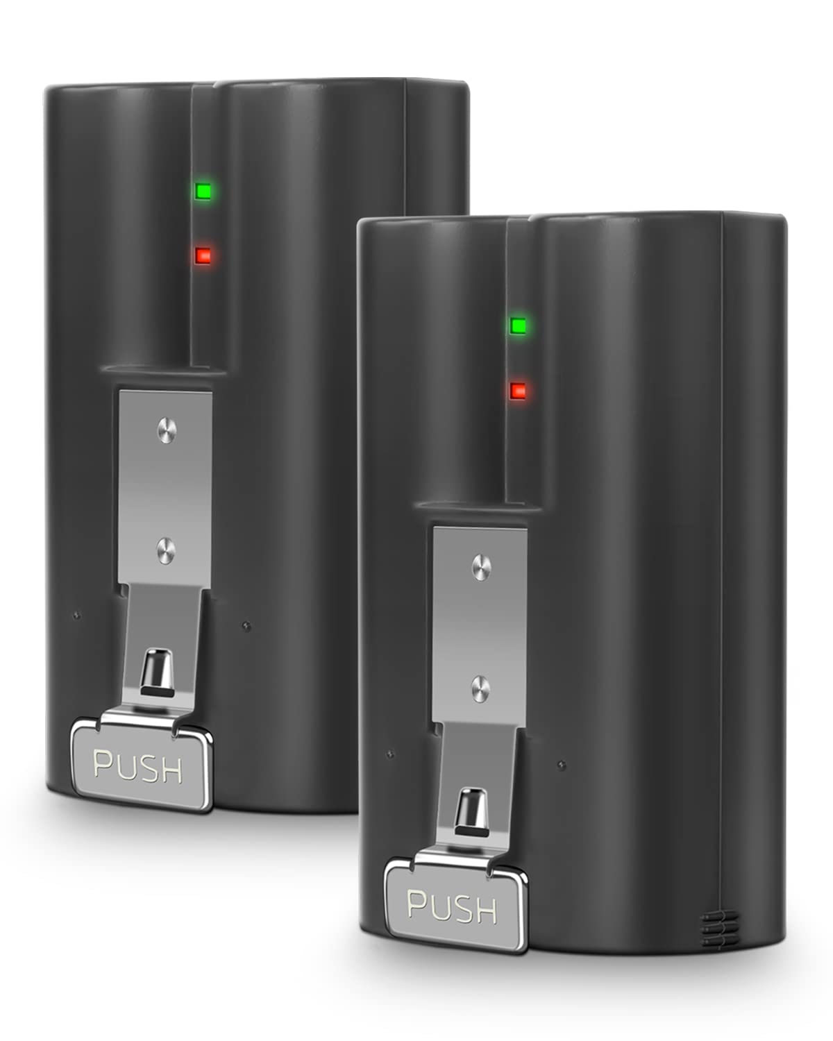 Amityke Ring battery 2-pack front view showing portable, rechargeable power for Ring devices