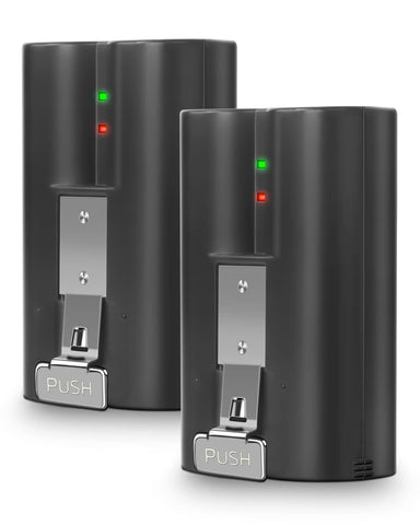 Amityke Ring battery 2-pack front view showing portable, rechargeable power for Ring devices