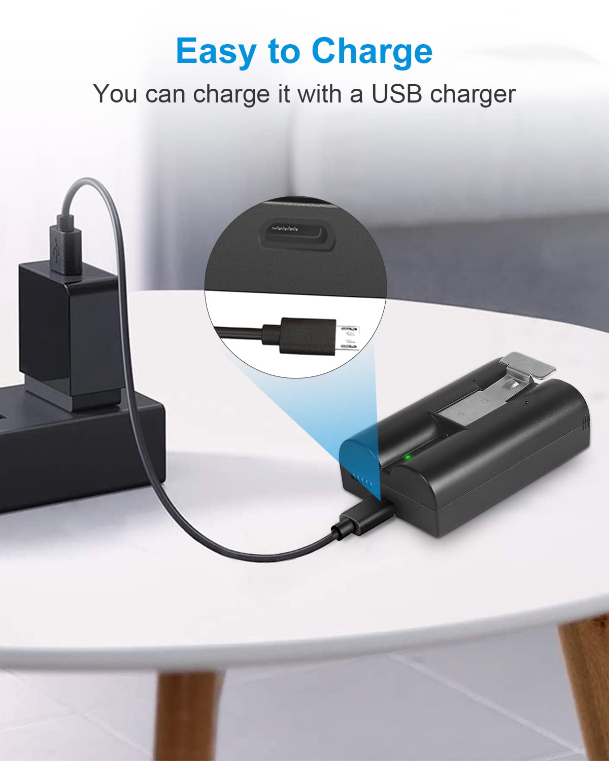 Amityke Ring battery 2-pack in use powering a Ring device