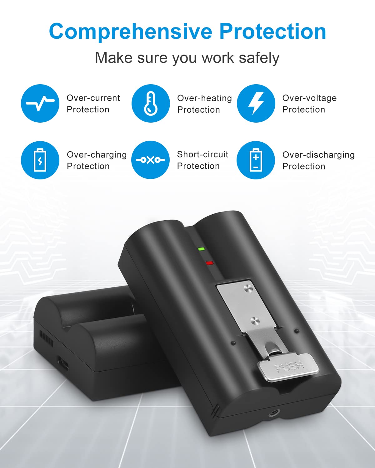 Amityke Ring battery 2-pack six safety protections for safe use