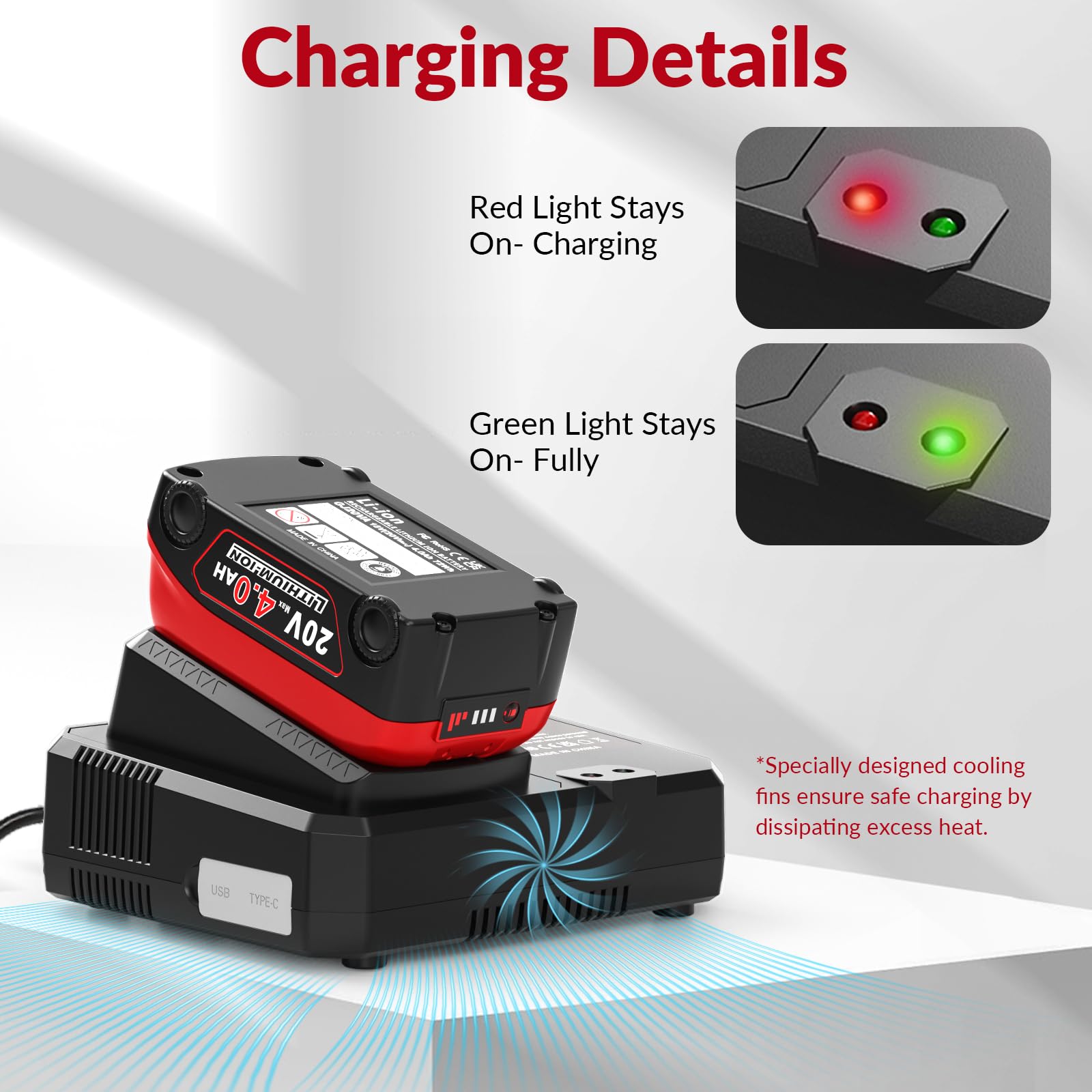 Amityke universal charger input supports 100–240V for global use.