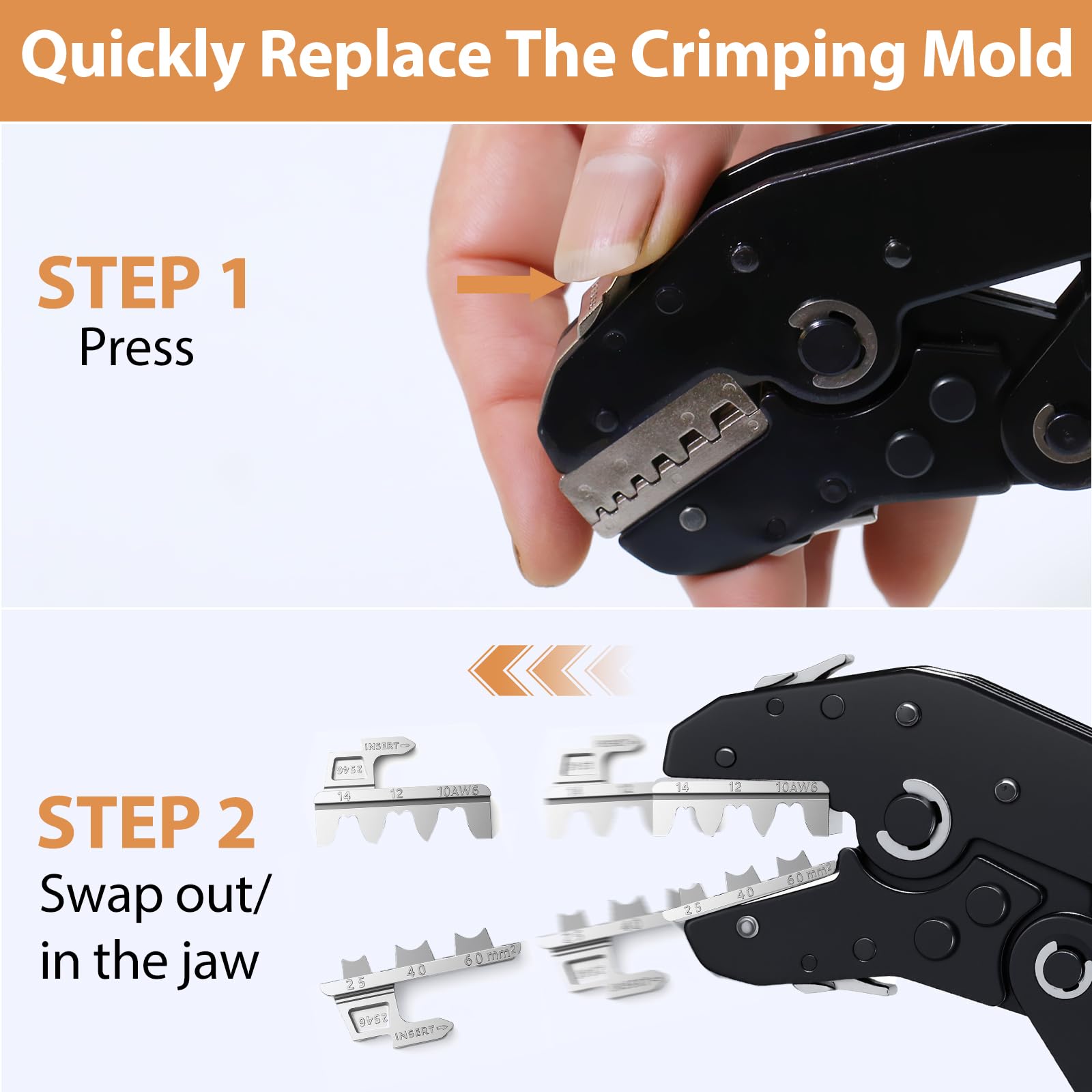 Amliber 02c die for heat shrink and insulated connectors crimping.