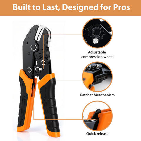 Amliber 06 die for non-insulated terminals and broad wire range.