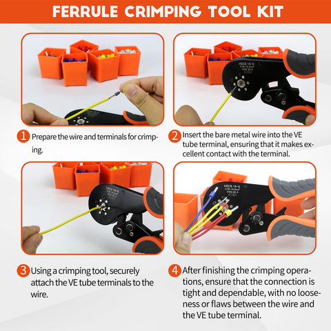Amliber compact case with removable bins keeps ferrules organized and accessible.