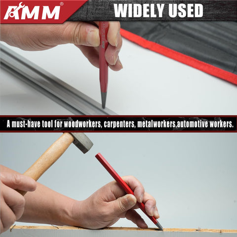 AMM 28 PCS set includes taper, pin, center punches for precise work