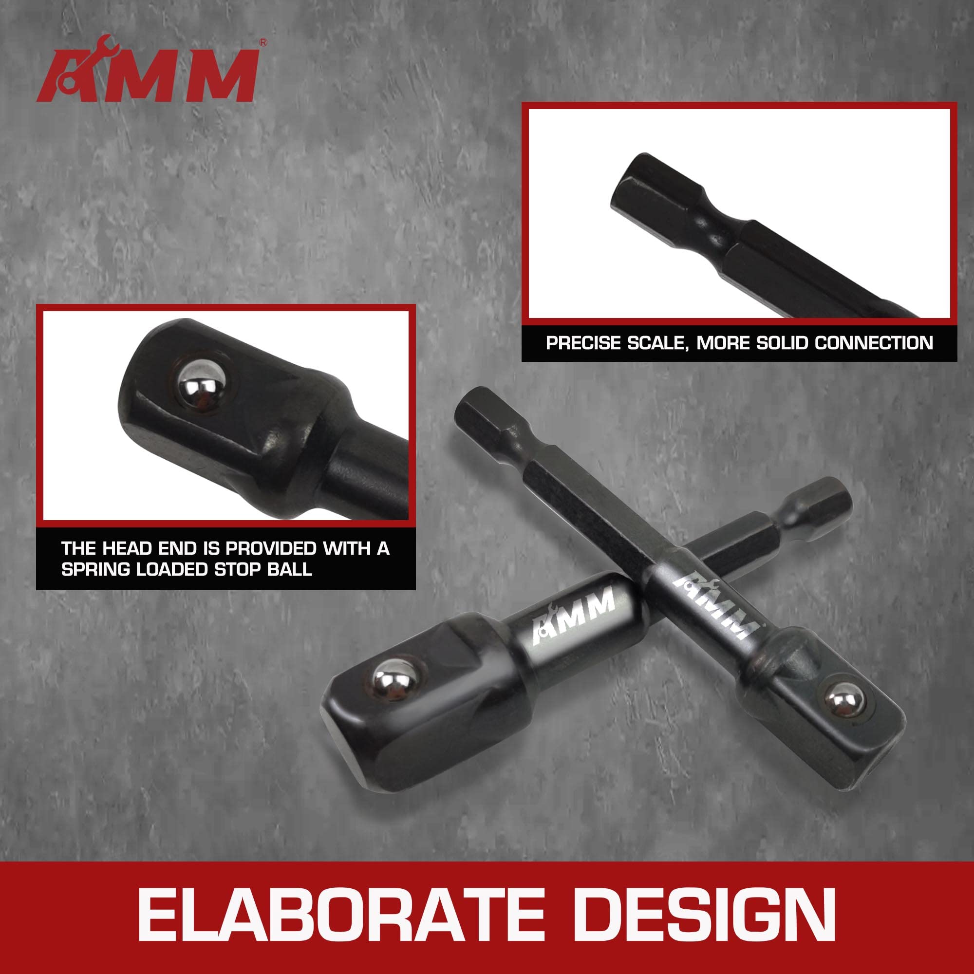 AMM 3-8 inch socket adapter quick-connect for mid-torque tasks