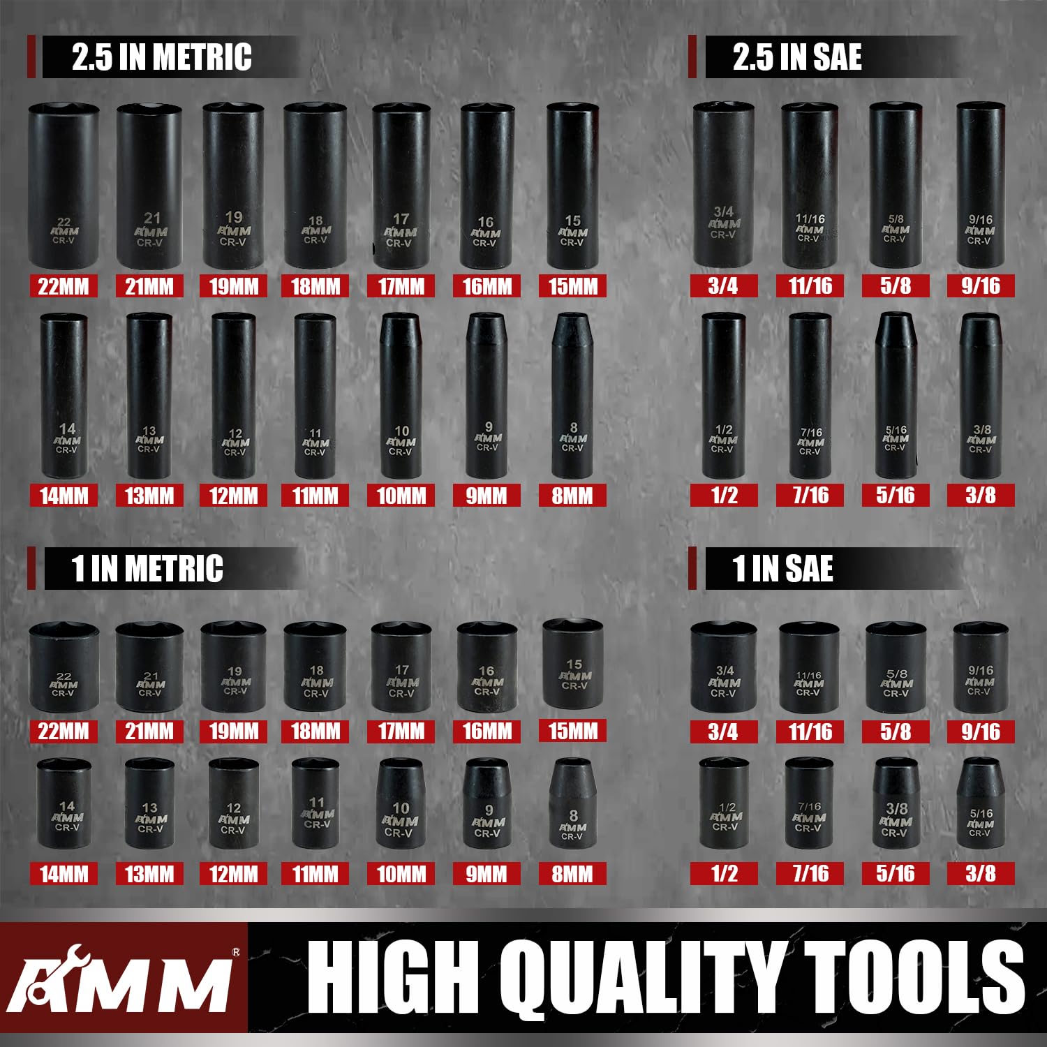 AMM 3-inch drive extension bar for hard-to-reach fasteners.