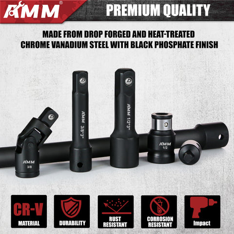 AMM extension bar for 1/4-inch drive, 10-inch length, extends reach in tight areas.
