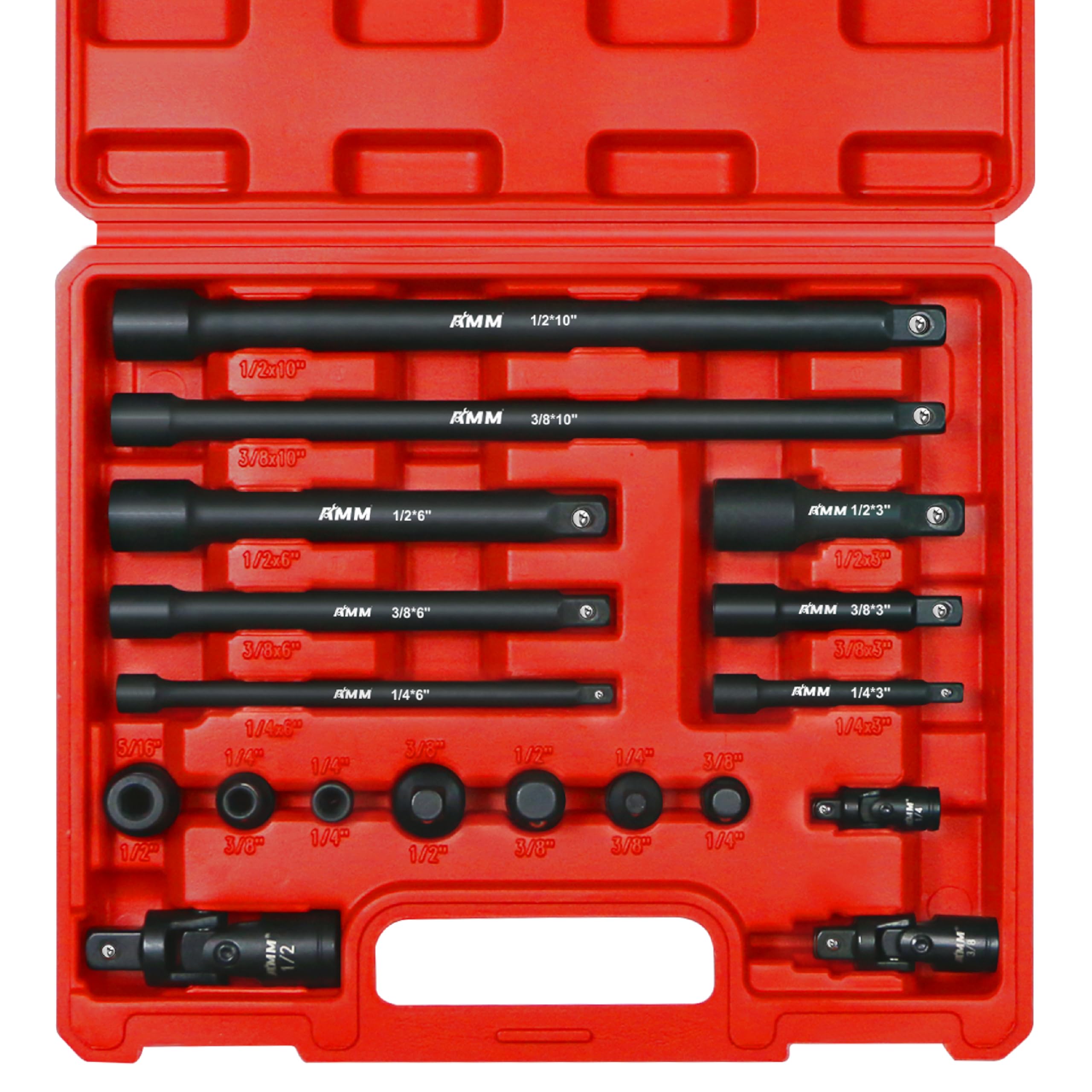 AMM extension bar for 1/4-inch drive, 3-inch length, reach into confined spaces.