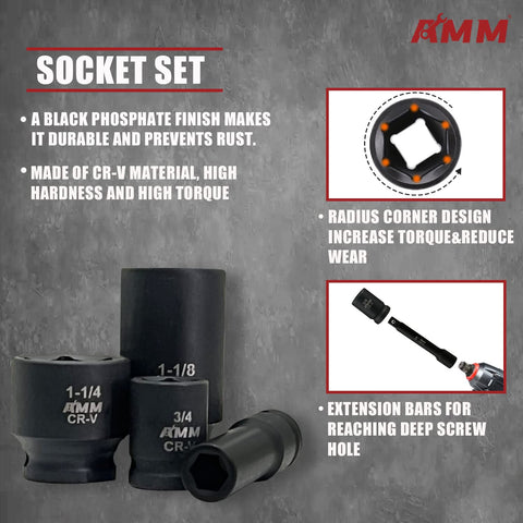 AMM extension bars in 1/2-inch length for reach and leverage