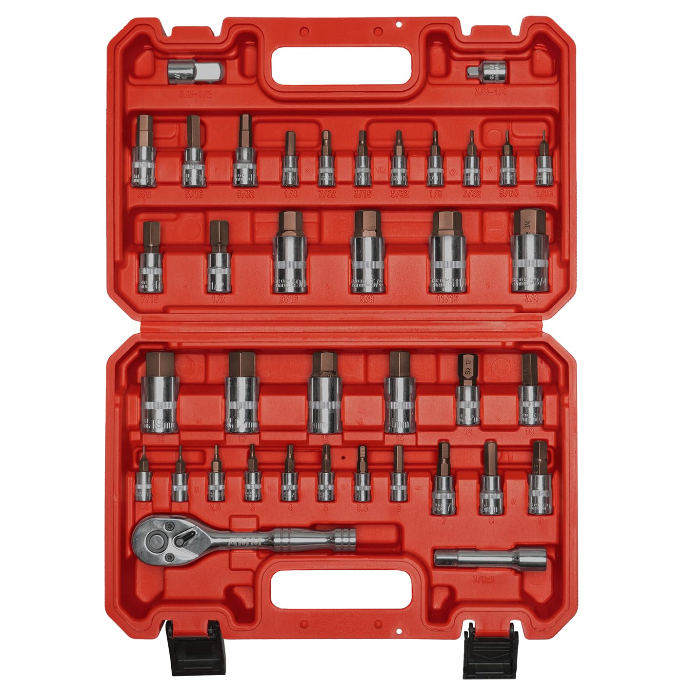AMM Master Allen Socket Set Case with organized slots for fast, easy tool access.