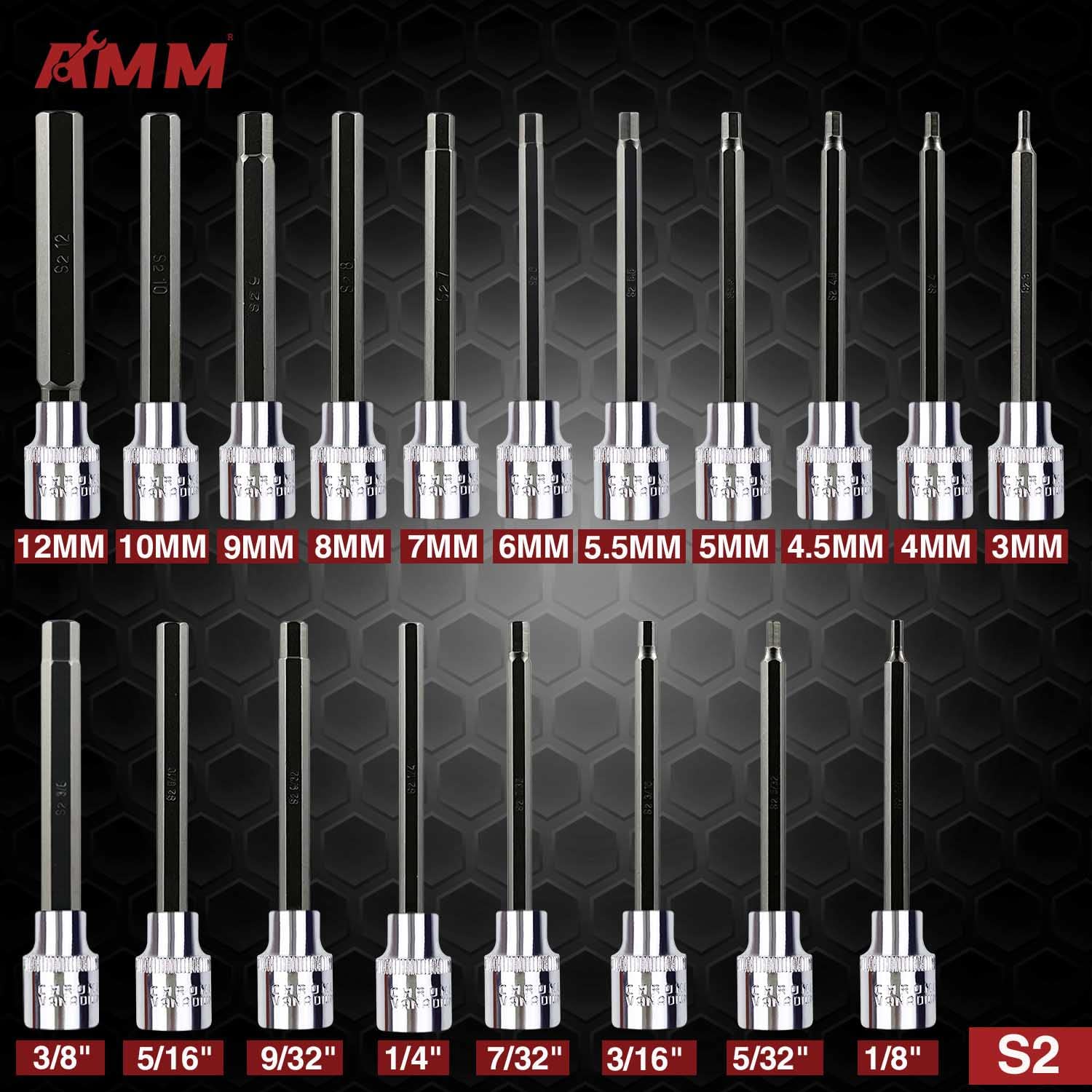 AMM metric sizes 3-12mm for precise fastener fit