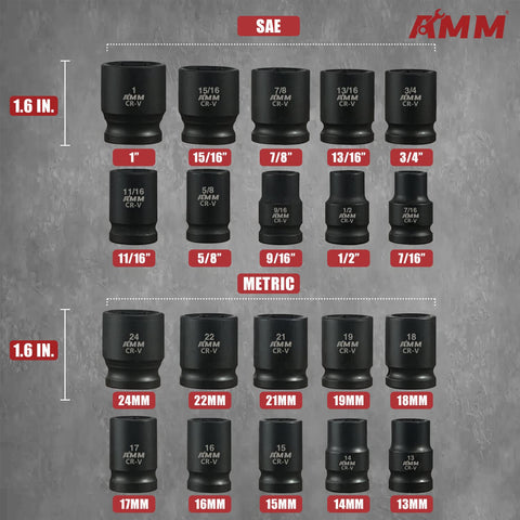 AMM metric sockets 13–24 mm ready for fastner tasks