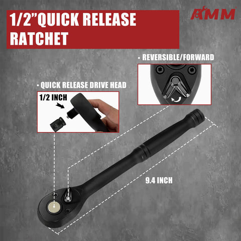 AMM metric 1/2-drive sockets ready for metric fasteners
