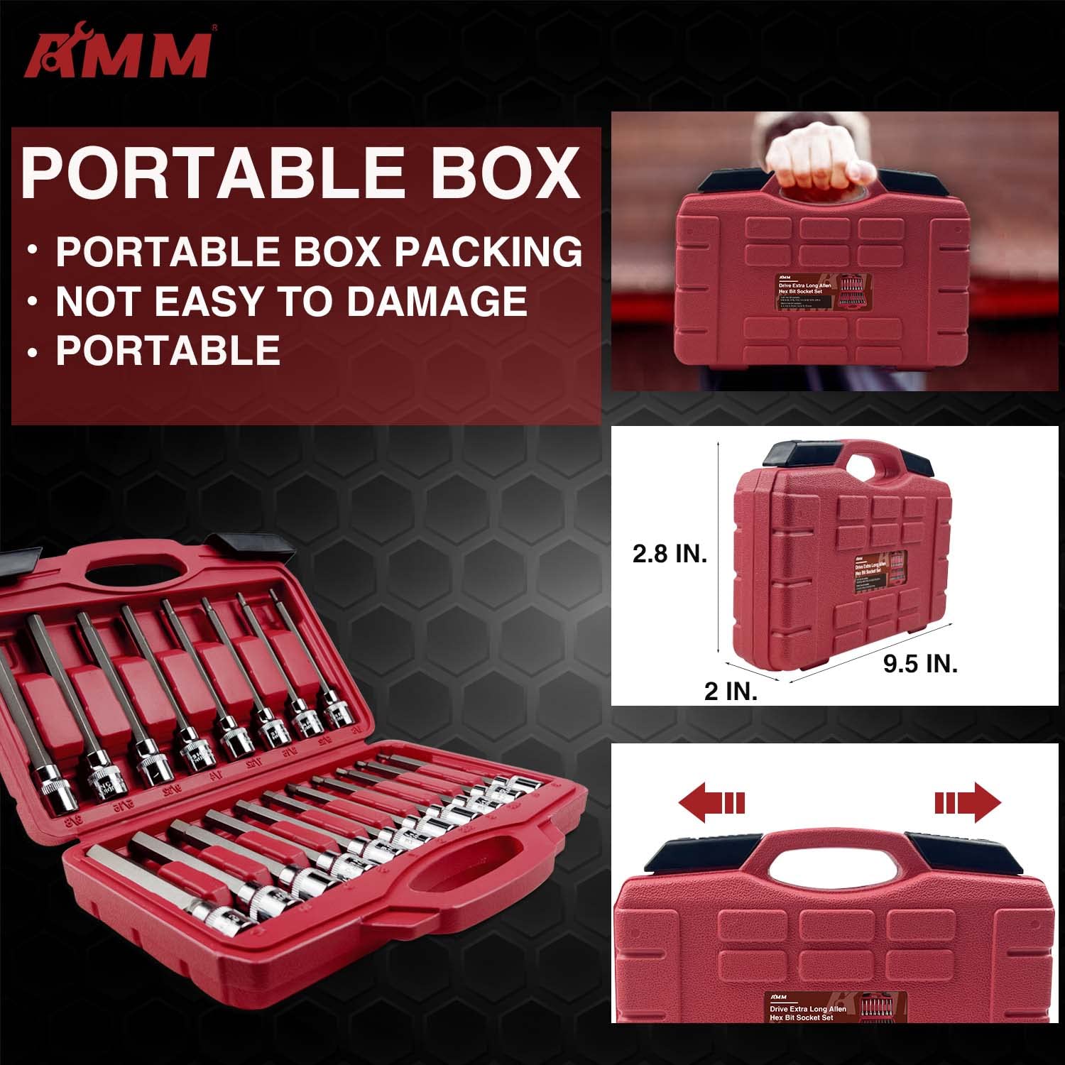 AMM precise-beveled sleeves protect bits and fasteners