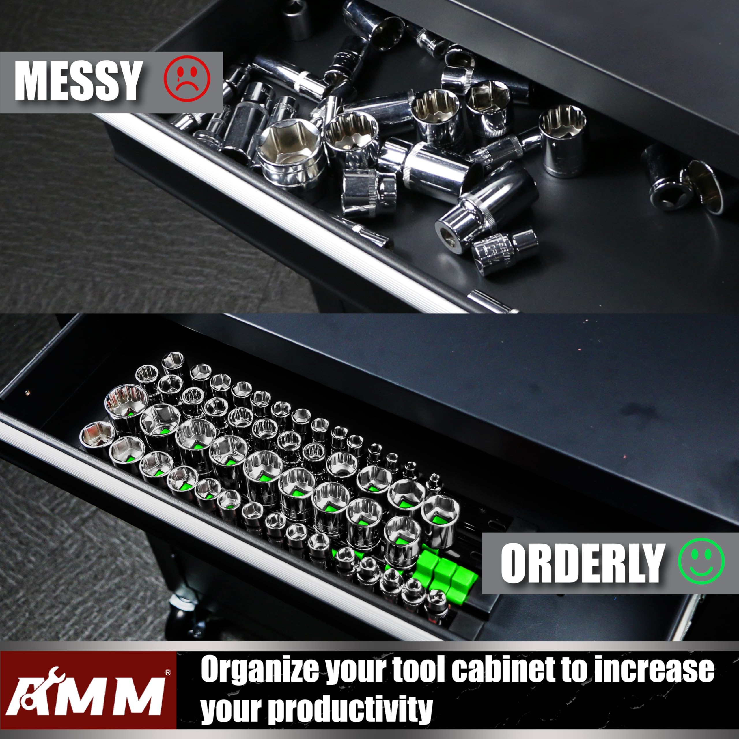 AMM removable end-cap design allows easy resizing and cleaning of the rail.